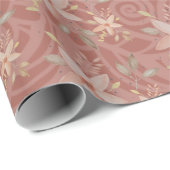 Sweet Terracotta Blush Waterverf Lace Pattern Cadeaupapier (Rol Hoek)