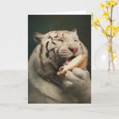Sweet Tiger Delight – Greeting Card Kaart (Gele Bloem)