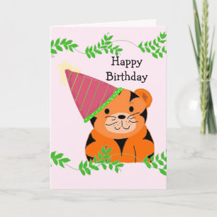 Sweet Tiger in een Pet van de Birthday Kaart