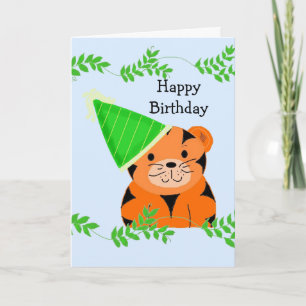 Sweet Tiger in een Pet van de Birthday Kaart