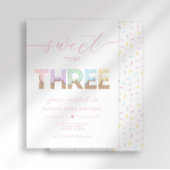 Sweet to be 3 Ice Cream Party Invitation