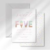 Sweet to be 5 Ice Cream Party Invitation