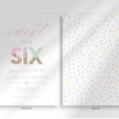 Sweet to be 6 Ice Cream Party Invitation
