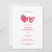 Sweet to Be One Strawberry 1st Birthday Invitation (Devant)
