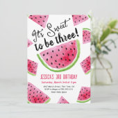 Sweet to Be Three Melon Anniversaire Invitation (Debout devant)
