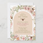 Sweet to Bee Drie Wildflower Derde Verjaardag Kaart (Voorkant)