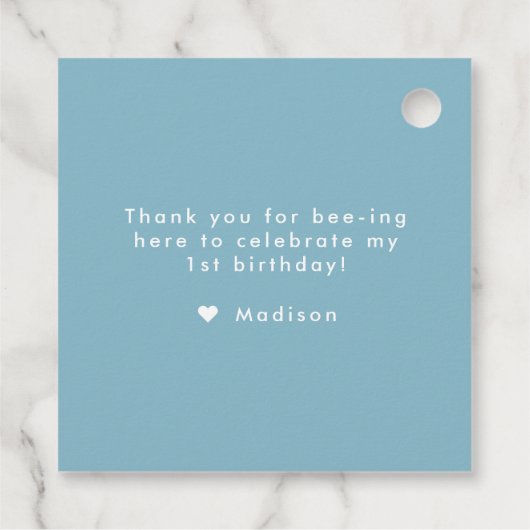Sweet to Bee Een 1e Bijendag Verjaardagsfeest Bedankjes Labels (Achterkant)