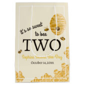 Sweet To Bee Two Second Birthday Bees Honeycomb Medium Cadeauzakje (Achterkant)