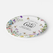 "Sweet-to-Bee" Wilde bloem en bloemBee 1e verjaard Papieren Bordje (Gekanteld)