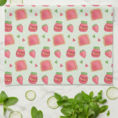 Sweet Toast en aardbeienjam Theedoek (Gevouwen)