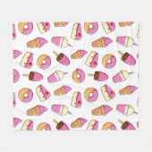Sweet Tooth Dessert Pattern Fleece Deken (Voorkant (Horizontaal))