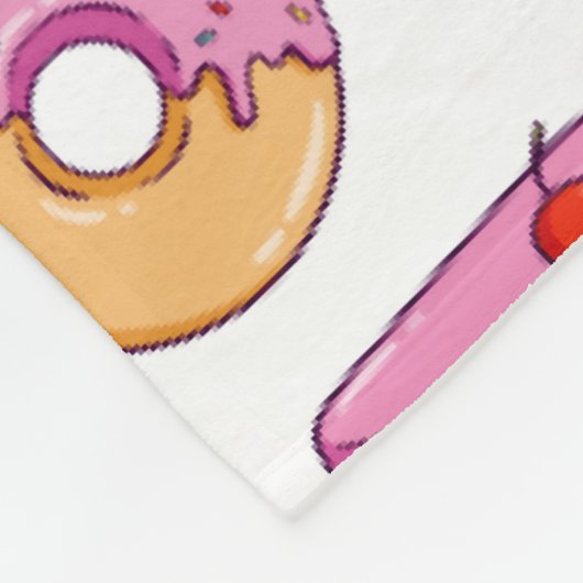 Sweet Tooth Dessert Pattern Fleece Deken (Hoek)