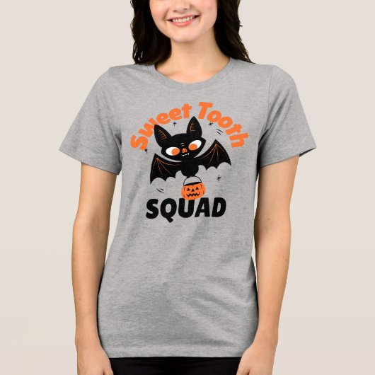 Sweet Tooth Squad Halloween Shirt - Leuke Vleermui (Voorkant)