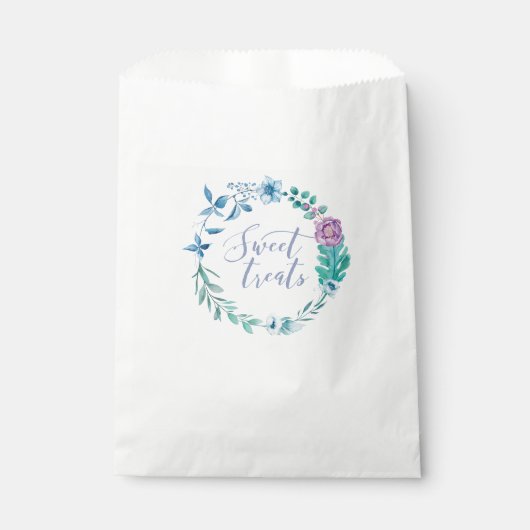 Sweet Traitements violet floral mariage Favor Sacs (Devant)