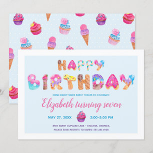 Sweet Treat Birthday Party Invitation Kaart