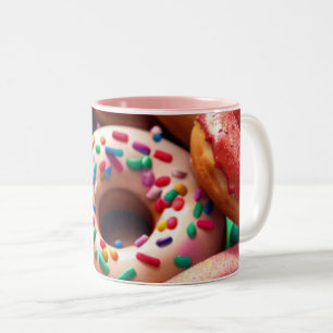 Sweet Treat donut: Tweekleurige Koffiemok
