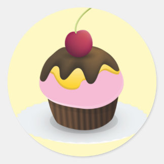 Sweet Treat Sticker, Cupcake Ronde Sticker