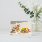 Sweet Treats Branding with QR Code Candy Visitekaartje (Staand voorkant)