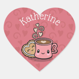 Sweet Treats Cacao en Koekje Hart Sticker