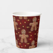 Sweet Treats Gingerbread Mannen Kerstmis Papieren Bekers (Achterkant)