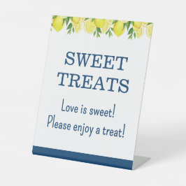 Sweet Treats Lemon Bridal Shower Sign Reclamebord Met Voetstuk