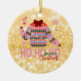 Sweet Treats Meisjes Lelijke Kersttrui Keramisch Ornament