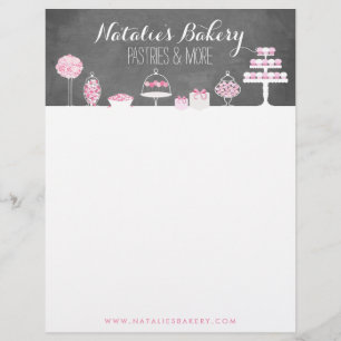 Sweet Treedt Chalkboard Bakery Business Letterhead Gepersonaliseerd Briefhoofd