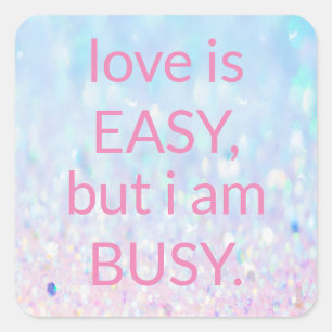 Sweet Trendy glitter Vierkante Sticker