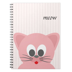 Sweet Trendy Pink Cat Notitieboek