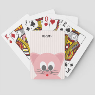 Sweet Trendy Pink Cat Pokerkaarten