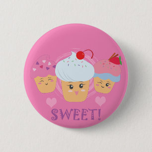 Sweet Tres - Cupcakes! Ronde Button 5,7 Cm