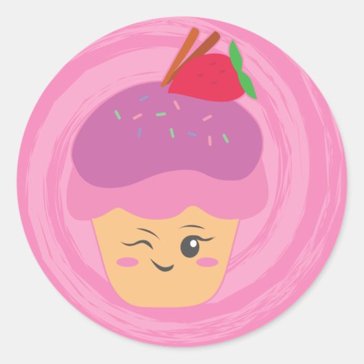 Sweet Tres - Cupcakes! Ronde Sticker (Voorkant)