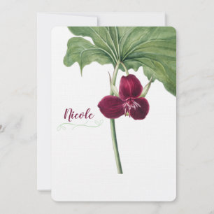 Sweet Trillium Botanical Print Invitation