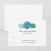 Sweet Trio Succulenten Waterverf | Bruiloft RSVP (Voorkant / Achterkant)