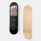 *~* Sweet Troll AP89 Neon Black Initialen Flower Skateboard (Voorkant)