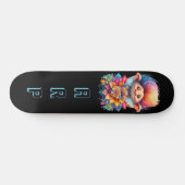 *~* Sweet Troll AP89 Neon Rainbow Initialen Flower Skateboard (Horizontaal)