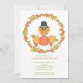 Sweet Turkey Day Thanksgiving Dinner Invitation Kaart (Voorkant)