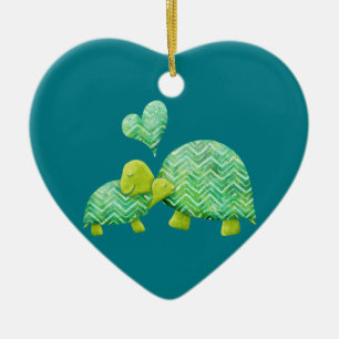 Sweet Turtle Hugs Mam en Baby Keramisch Ornament