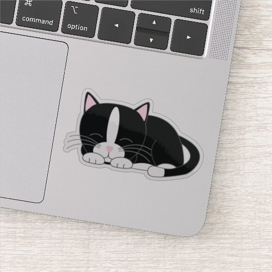 Sweet Tuxedo Kitten Sticker (Detail)