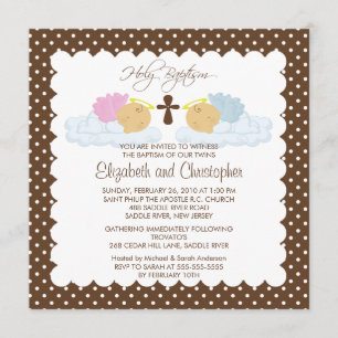 Sweet Twins Baby Girl & Boy Heilige Baptisme Innam Kaart