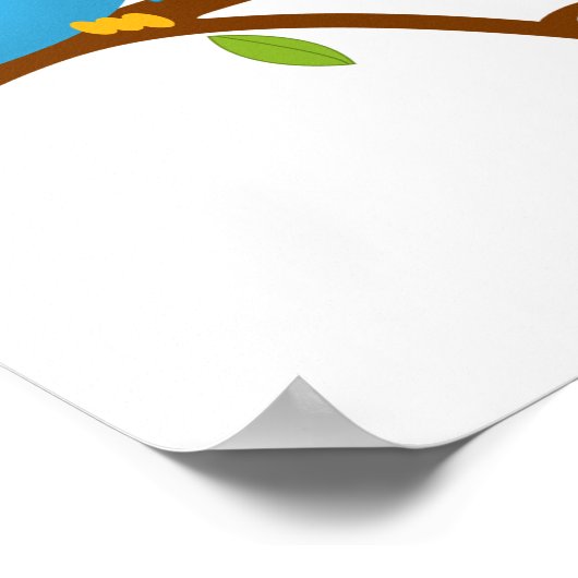 Sweet Twins Owls Boy Baby shower Banner Poster (Hoek)