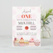 Sweet Un An Anniversaire Fête Invitation (Debout devant)