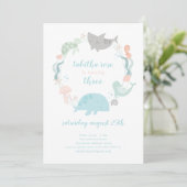 Sweet Under the Sea Anniversaire Invitation (Debout devant)