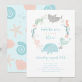 Sweet Under the Sea Anniversaire Invitation (Devant / Derrière)