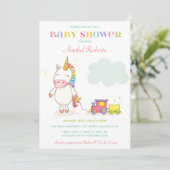 Sweet Unicorn Baby shower Invitation (Debout devant)