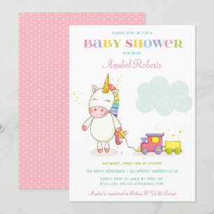Sweet Unicorn Baby shower Kaart