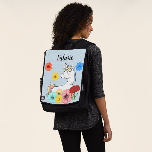 Sweet Unicorn Custom Name Backpack (Gedragen)