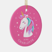 Sweet Unicorn-kerstversiering Keramisch Ornament (Rechts)