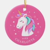 Sweet Unicorn-kerstversiering Keramisch Ornament (Voorkant)