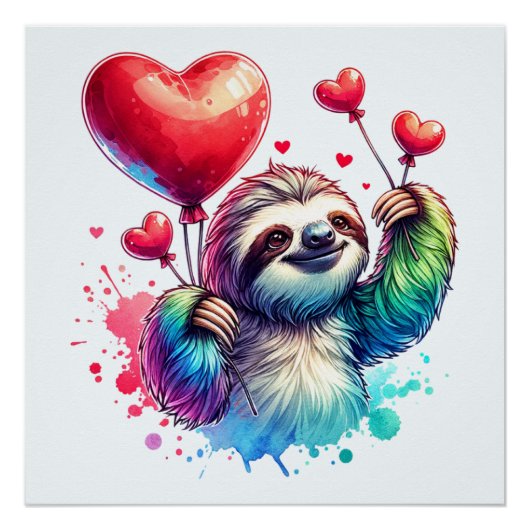 Sweet Valentijn Sloth Perfect Poster (Voorkant)